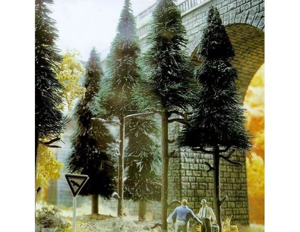 BUSCH 6410 ALBERI CON BASE 6 PEZZI ASSORTITI HO Modellino