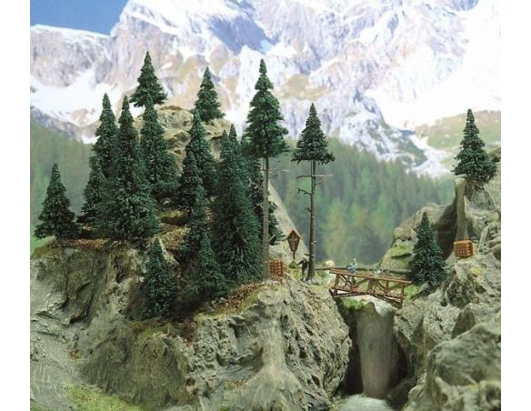 BUSCH 6478 SET MONTAGNA  ALBERI PONTE E ACCESSORI HO Modellino