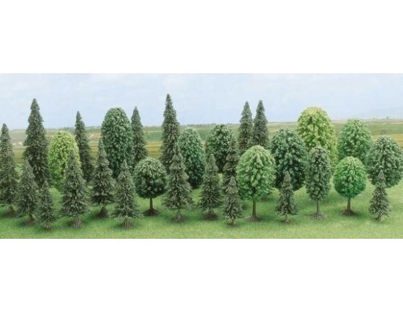 BUSCH 6489 ALBERI 30 PEZZI ASSORTITI HO Modellino
