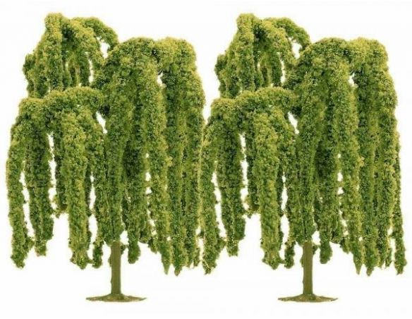 BUSCH 6650 ALBERI SALICI PIANGENTI 2 PEZZI mm 120  HO Modellino