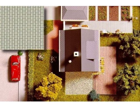 BUSCH 7035 FOGLI DECORATIVI   2 PEZZI mm 210x148  HO Modellino