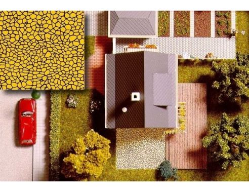 BUSCH 7037 FOGLI DECORATIVI   2 PEZZI mm 210x148  HO Modellino