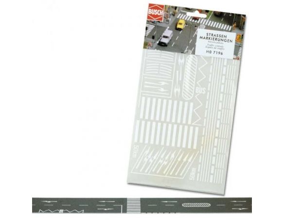 BUSCH 7196 DECAL SEGNALETICA ORIZZONTALE HO Modellino