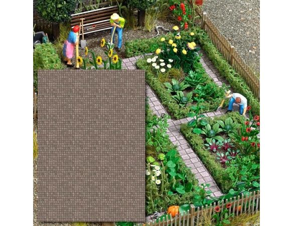 BUSCH 7427 RIVESTIMENTI DECORATIVI PIASTRELLE 2 FOGLI mm 210 x 148 Modellino