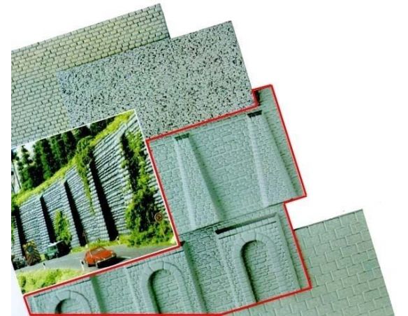 BUSCH 8196 MURATE 2 PEZZI N mm 335x140 Modellino