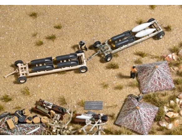 BUSCH 9606 BOMBE E ACCESSORI PER CAMPO MILITARE HO Modellino