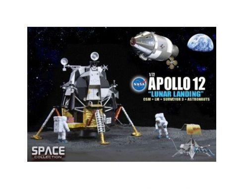 DRAGON SPACE COLLECTION 50387 NASA APOLLO 12 LUNAR LANDING CSM + LM + SURVEYOR 3 + ASTRONAUT Modellino