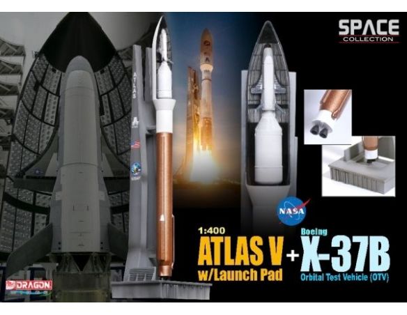 DRAGON SPACE COLLECTION 56260 NASA ATLAS V WITH LAUNCH PAD + X-37B VEHICLE Modellino