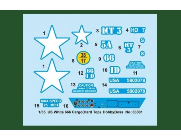 HOBBY BOSS KIT 83801 US WHITE 666 CARGO HARD TOP Modellino