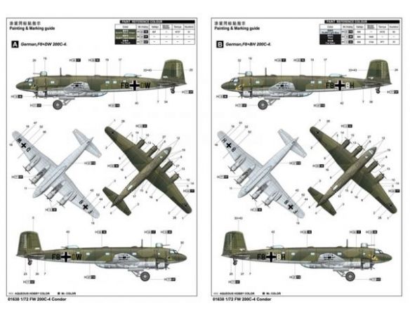 TRUMPETER 01638 FW200 C-4 CONDOR Modellino