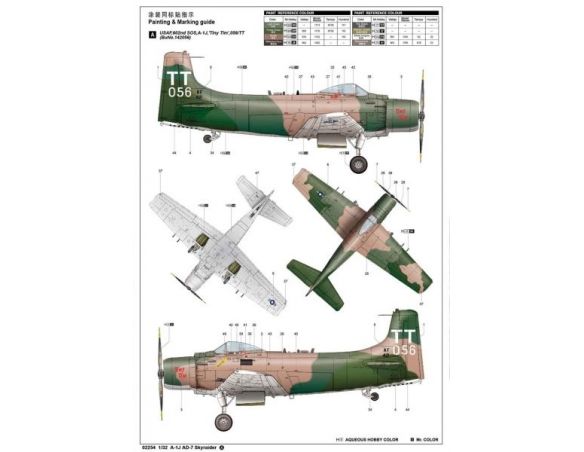 TRUMPETER 02254 A-1J AD-7 SKYRAIDER Modellino