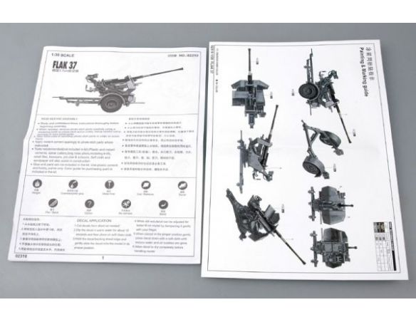 TRUMPETER 02310 FLAK 37 GERMAN 3.7 CM ANTI-AIRCRAFT GUN Modellino