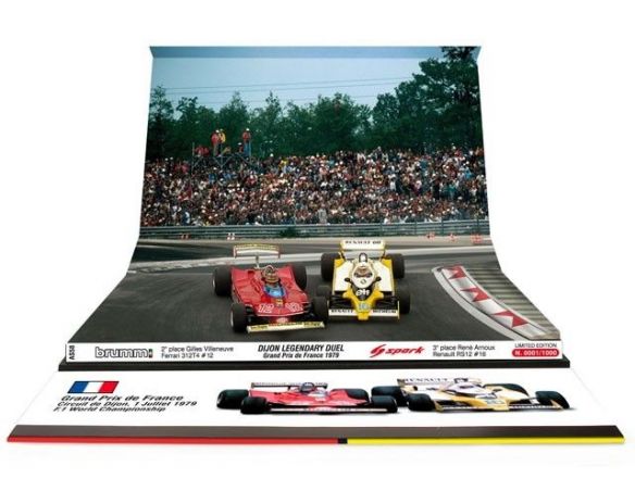 Brumm BMAS58 FERRARI 312 T4 + RENAULT RS12 DUELLO GILLES/ARNOUX DIJON 1979 1:43 Modellino