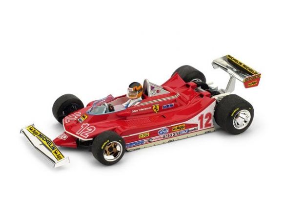 Brumm BM0512CH FERRARI 312 T4 G.VILLENEUVE 1979 N.12 2nd FRANCE GP + PILOTA 1:43 Modellino