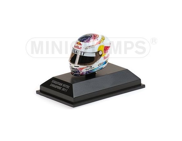 MINICHAMPS 381110201 CASCO HELMET ARAI S. VETTEL GP SINGAPORE WORLD CHAMPION F1 2011 Modellino