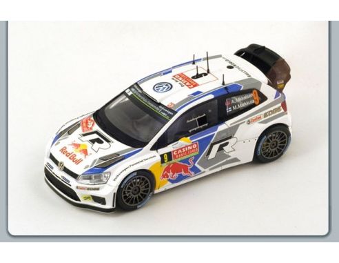 Spark Model S3787 VW POLO R N.9 7th MONTE CARLO 2014 MIKKELSEN-MARKKULA 1:43 Modellino