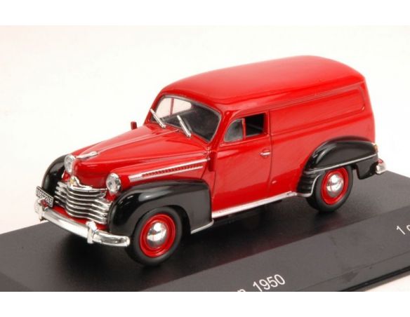 White Box WB070 OPEL OLYMPIA KASTENWAGEN 1950 RED/BLACK 1:43 Modellino