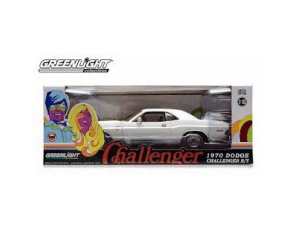Greenlight 12896 DODGE CHALLENGER R/T 1970 WHITE 1/18 Modellino