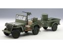 Auto Art / Gateway AA74016 JEEP WILLYS WITH TRAILER & ACCESSORIES 1:18 Modellino