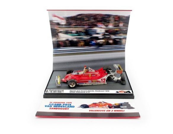 Brumm BMAS59 FERRARI 312 T4 G.VILLENEUVE 1979 N.12 NEDERLAND GP ON 3 WHEELS 1:43 Modellino