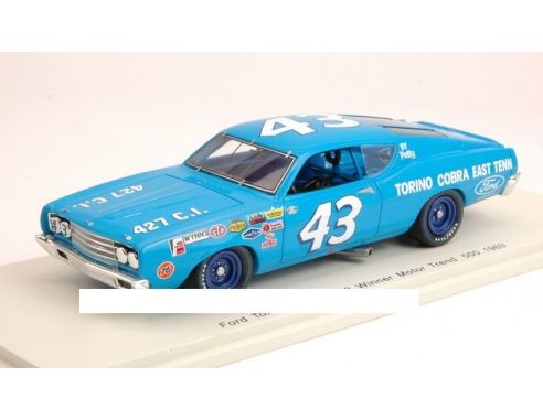 Spark Model S3595 FORD TORINO COBRA N.43 WINNER MOTOR TREND 500 1969 R.PETTY 1:43 Modellino