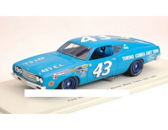 Spark Model S3595 FORD TORINO COBRA N.43 WINNER MOTOR TREND 500 1969 R.PETTY 1:43 Modellino