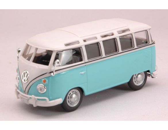 Cararama Motorama CA60330 VW SAMBA BUS 1966 TIFFANY BLUE/WHITE 1:43 Modellino