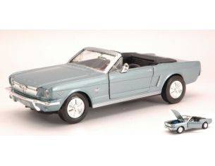 Motormax MTM73212LB FORD MUSTANG CONVERTIBLE 1964 METALLIC LIGHT BLUE 1:24 Modellino