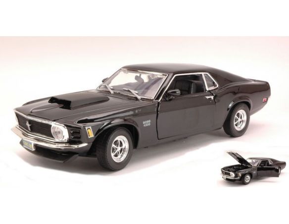 Motormax MTM73154BK FORD MUSTANG BOSS 429 1970 BLACK 1:18 Modellino