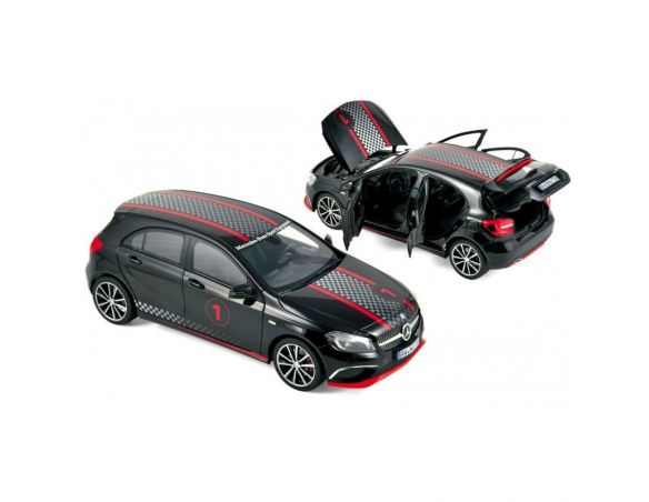 Norev NV183596 MERCEDES A KLASSE SPORT EQUIPMENT 2013 BLACK W/RACING DECO 1:18 Modellino