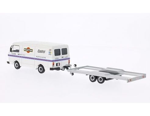 Premium Classixx PREM13304 VW LT 28a BOX WAGON WITH TRAILER MARTINI RACING 1:43 Modellino