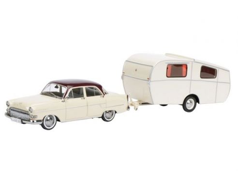 Schuco SH2686 OPEL KAPITAEN 1954  W/CARAVAN 1:43 Modellino