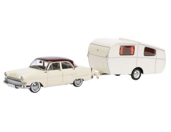 Schuco SH2686 OPEL KAPITAEN 1954  W/CARAVAN 1:43 Modellino