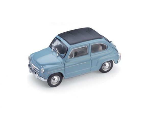 Brumm BM0318-08 FIAT 600D TRASFORMABILE CHIUSA 1960 AZZURRO CENERE 401 1:43 Modellino