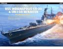 Accademy ACD14113 U.S.S. INDIANAPOLIS CA-35  & IJN I-58 W/KAITEN KIT 1:350 Modellino