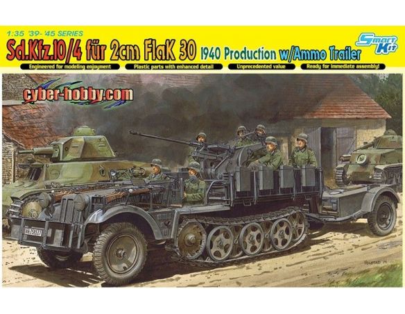 Dragon D6711 SD.KFZ 10/4 FUR 2cm FLAK 30 KIT 1:35 Modellino
