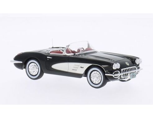 Neo Scale Models NEO45997 CHEVROLET CORVETTE 1958 BLACK/WHITE 1:43 Modellino