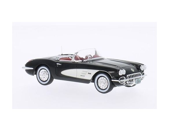 Neo Scale Models NEO45997 CHEVROLET CORVETTE 1958 BLACK/WHITE 1:43 Modellino