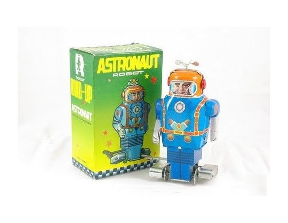 Die Blechfabrik 52 ASTRONAUTA ROBOT BLUE 14,5CM Modellino