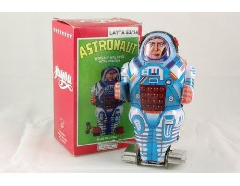 Die Blechfabrik 53 ASTRONAUTA ROBOT BLUE 16,5CM Modellino