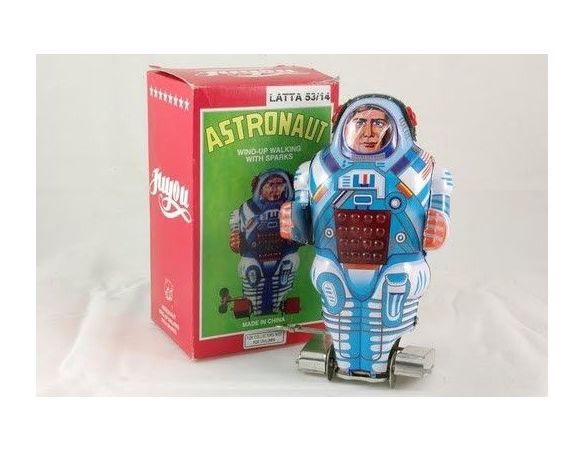 Die Blechfabrik 53 ASTRONAUTA ROBOT BLUE 16,5CM Modellino