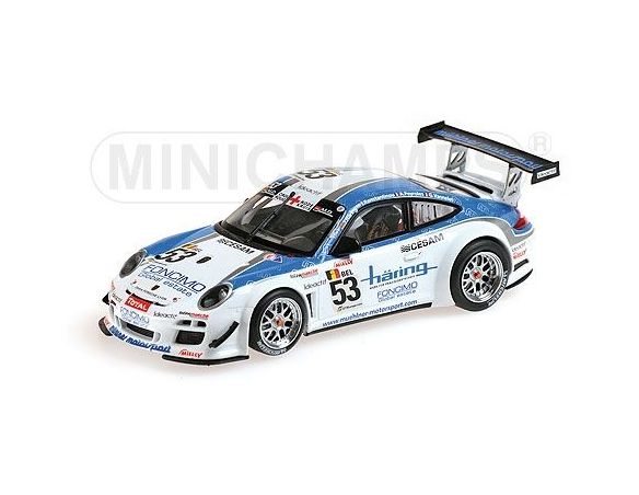 MINICHAMPS 400108953 PORSCHE 911 GT3R VANNELET PEYROLES HAERING CLASS WINNERS 24H SPA 2010 Modellino