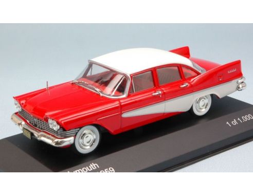 White Box WB090 PLYMOUTH SAVOY 1959 RED/WHITE 1:43 Modellino