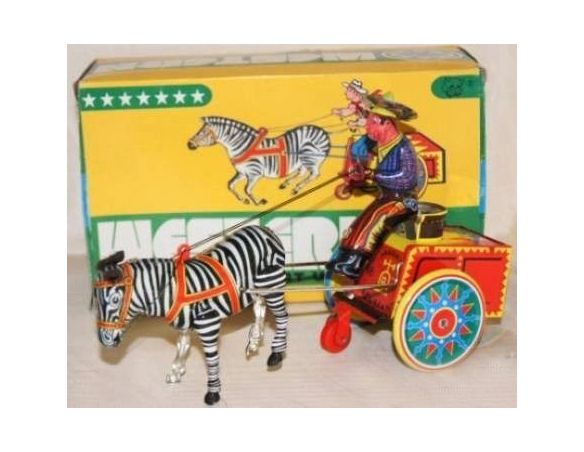 Die Blechfabrik 852 CARROZZA CON UNA ZEBRA GALOPPO Modellino