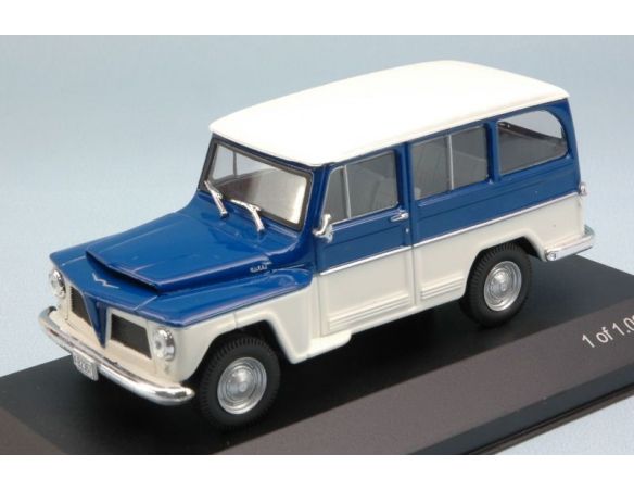 White Box WB092 WILLYS RURAL 1968 WHITE/BLUE 1:43 Modellino