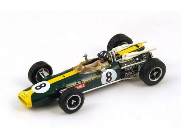 Spark Model S2144 LOTUS 43 BRM G.HILL 1967 N.8 RETIRED (ACCIDENT) SOUTH AFRICAN GP 1:43 Modellino