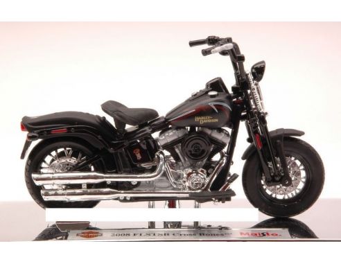 Maisto MI09190 HARLEY DAVIDSON FLSTSB CROSS BONES 2008 MATT BLACK 1:18 Modellino