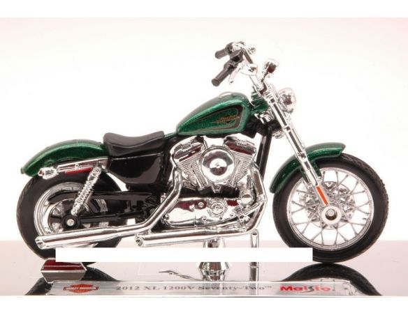 Maisto MI13078 HARLEY DAVIDSON XL 1200V SEVENTY-TWO 2012 METALLIC GREEN 1:18 Modellino