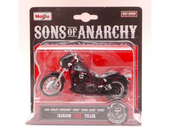 Maisto MI12061 H.DAVIDSON DYNA SUPER GLIDE SPORT 2003 JACKSON JAX TELLER 1:18 Modellino