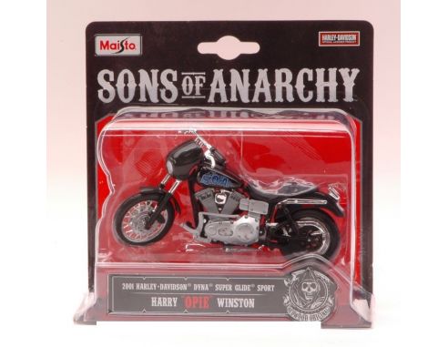 Maisto MI12060 H.DAVIDSON DYNA SUPER GLIDE SPORT 2001 HARRY OPIE WINSTON 1:18 Modellino